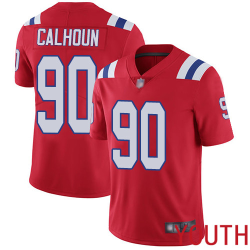New England Patriots Football #90 Vapor Limited Red Youth Shilique Calhoun Alternate NFL Jersey
